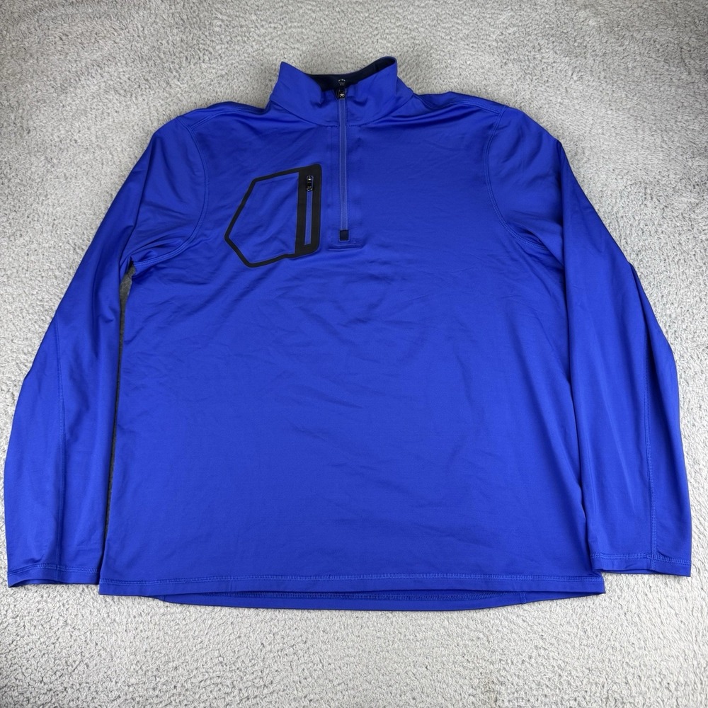 RLX Ralph Lauren Driver Luxury Half Zip Pullover Men's Large Golf Blue $125